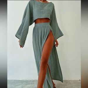 Western festival gauze Free two piece set people bohemian peasant